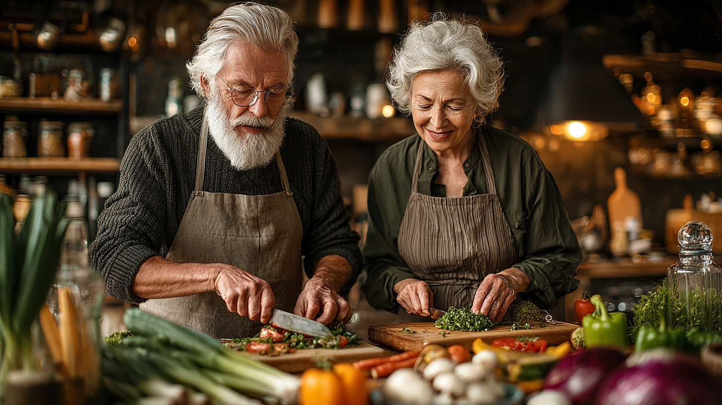 Healthy and colorful meal ingredients beautifully arranged